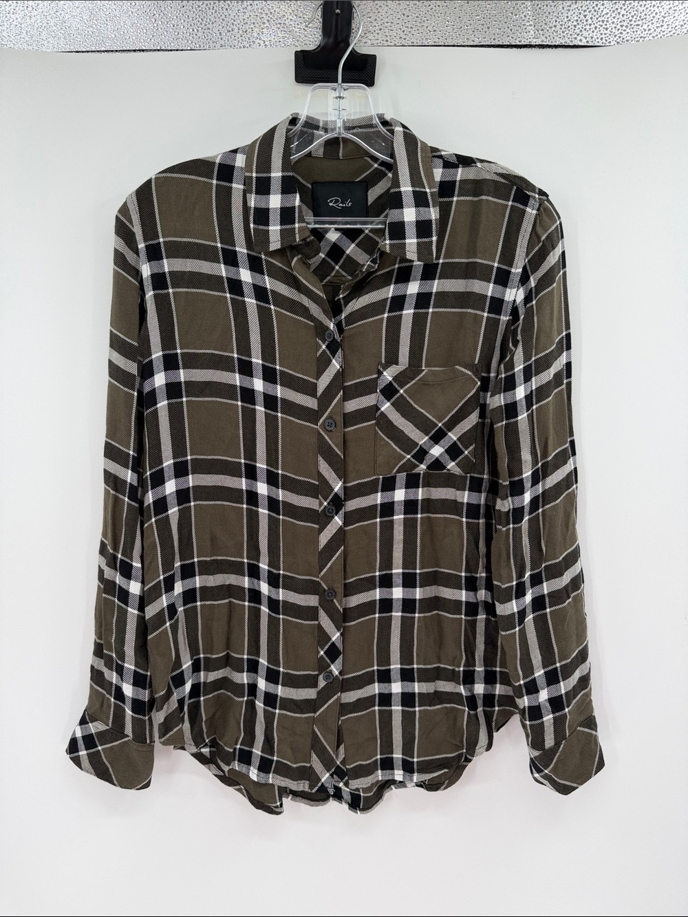 Rails Women's Long Sleeve Hunter Button Down - Kalamata/Black - XS